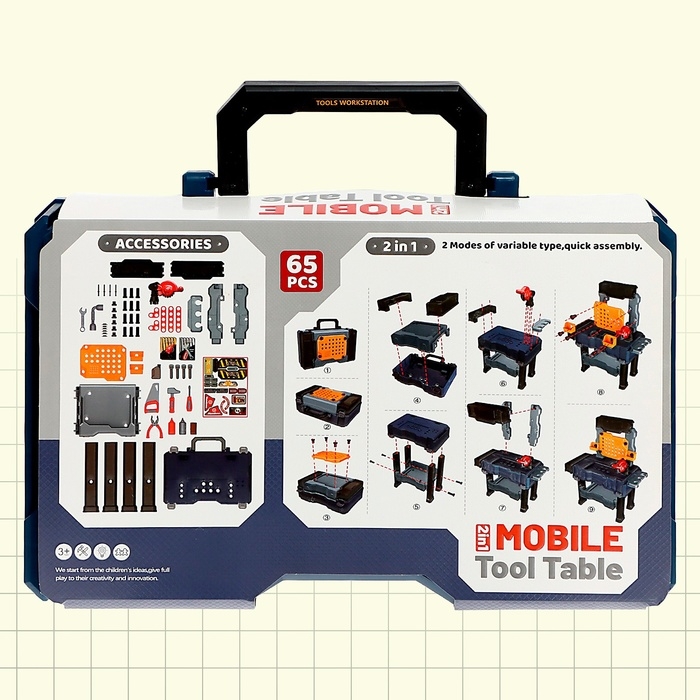 Игровой модуль 2 в 1 «Чемодан мастера», 65 элементов Игровой модуль 2 в 1 «Чемодан мастера», 65 элементов