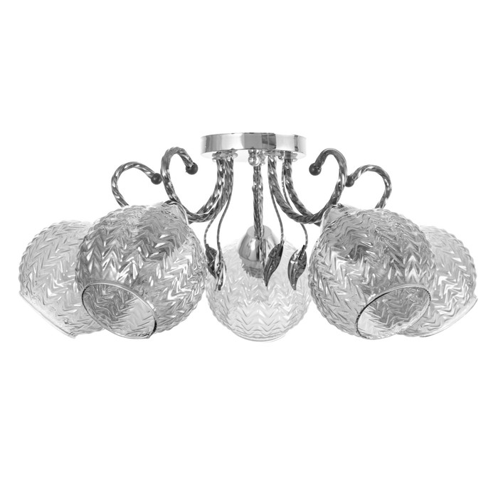 Люстра Люстра "Тереза" 5х40Вт Е27 Хром, черный хром 55х55х21см