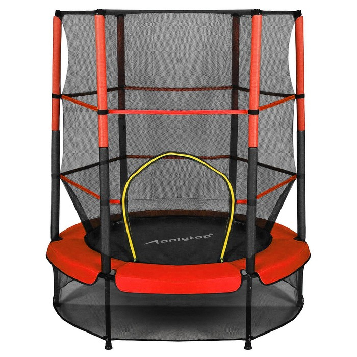 Батут ONLYTOP, d=140 см, высота сетки 125 см, цвет красный Батут ONLYTOP, d=140 см, высота сетки 125 см, цвет красный