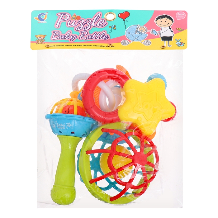 Набор погремушек с прорезывателями для зубов, 7 предметов Набор погремушек с прорезывателями для зубов, 7 предметов