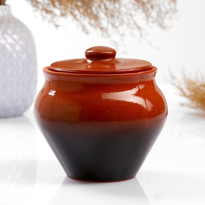 Набор  Набор "Вятская керамика Трио" 0,5лх3шт + ухват, тонированный