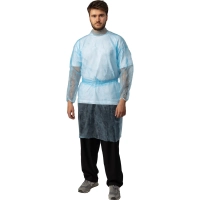 Халат н/с процед, рук.рез, на кнопках, XL, дл.110см, пл 17, голуб, 10шт/уп