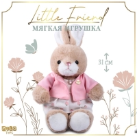 Мягкая игрушка Little Friend, зайка в платье и розовой кофточке, 31 см