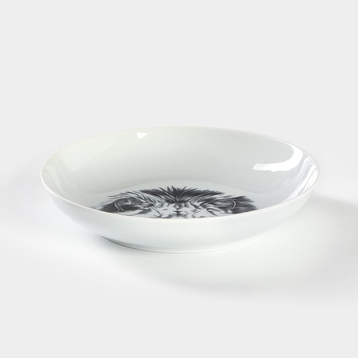 Тарелка фарфоровая глубокая «Лев», 700 мл, d=20,5 см Тарелка фарфоровая глубокая «Лев», 700 мл, d=20,5 см