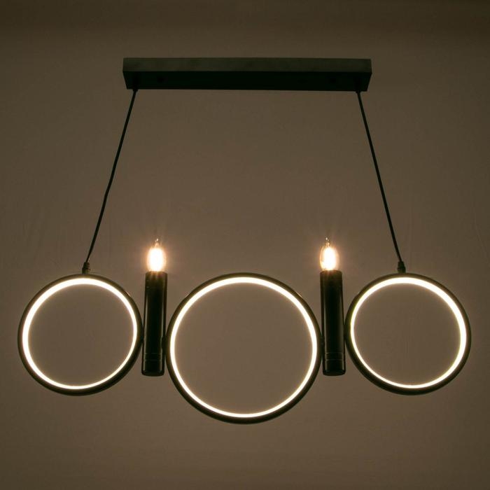 Люстра BayerLux 1603/5BK LED 45Вт 4000К+2х40Вт Е14 черный 80х30 см