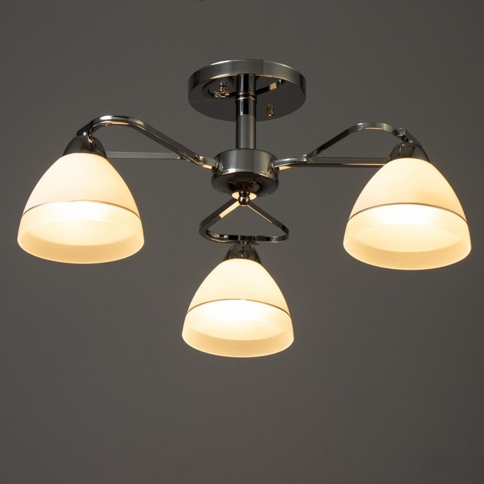 Люстра Люстра "Флёр" 3хЕ27 40Вт хром 57х57х25 см BayerLux