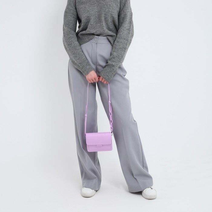 Сумка женская-мессенджер, цвет cиреневый 17х14х6 см Сумка женская-мессенджер, цвет cиреневый 17х14х6 см