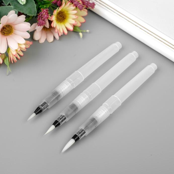 Набор кистей для туши и краски набор 3 шт размер 1,2 см, 1,5 см, 1,8 см 15,5х2 см Набор кистей для туши и краски набор 3 шт размер 1,2 см, 1,5 см, 1,8 см 15,5х2 см