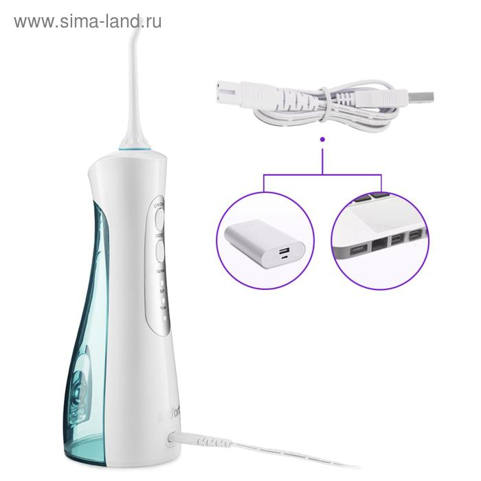 Ирригатор Kitfort КТ-2901, портативный, 5 Вт, 150 мл, 3 режима, 2 насадки, от АКБ, белый Ирригатор Kitfort КТ-2901, портативный, 5 Вт, 150 мл, 3 режима, 2 насадки, от АКБ, белый
