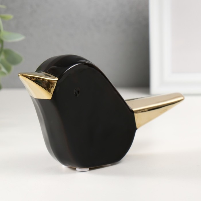 Сувенир керамика Сувенир керамика "Птица" чёрный с золотом 15,5х3,3х9 см