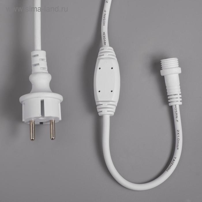 Гирлянда Гирлянда "Бахрома" 3 х 0.6 м , IP65, УМС, белая нить каучук, 108 LED, свечение синее, 220 В