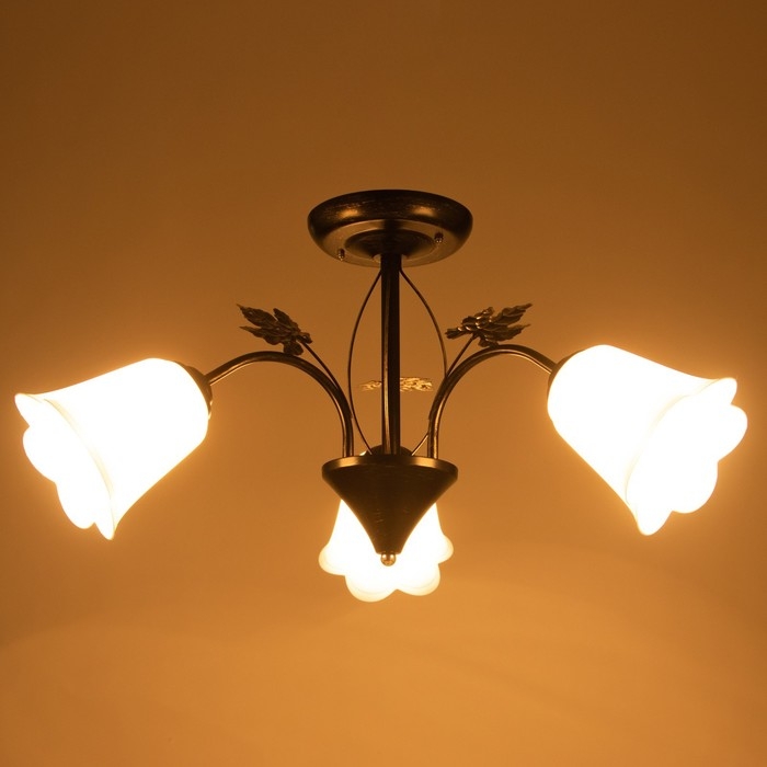 Люстра Люстра "Букет" 3х15Вт Е27 МОДЕЛЬ: BR 00227 черный/белый