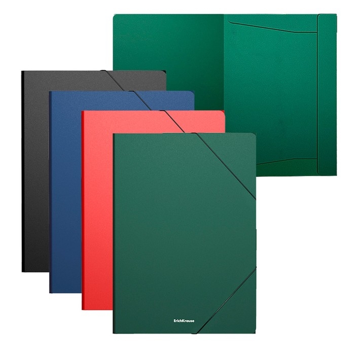 Папка на резинке A4, 400 мкм, ErichKrause Matt Classic, корешок 5 мм, до 300 листов, тиснение  Папка на резинке A4, 400 мкм, ErichKrause Matt Classic, корешок 5 мм, до 300 листов, тиснение "песок", микс