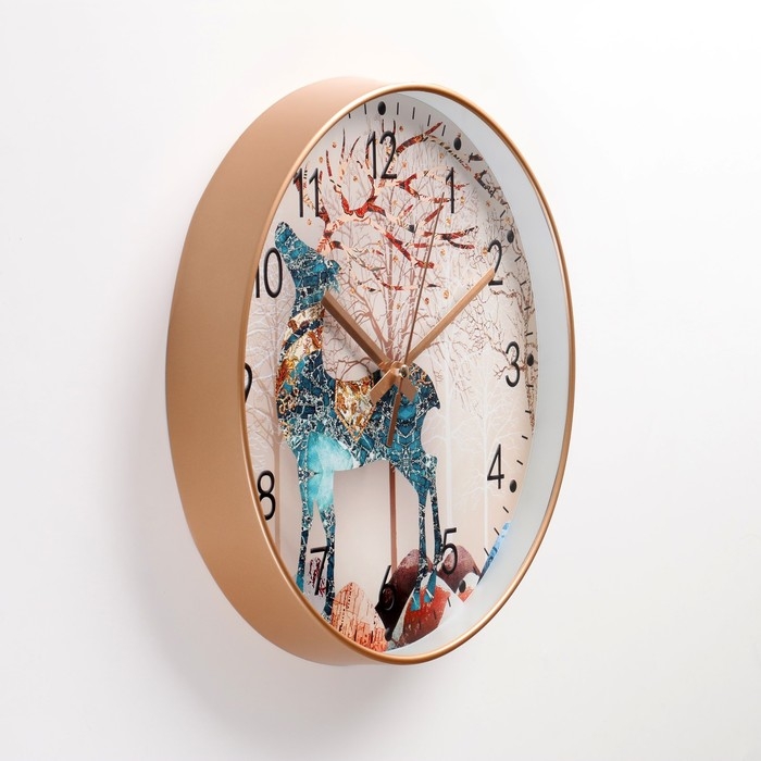 Часы настенные интерьерные Часы настенные интерьерные "Олень", бесшумные, d-30 см