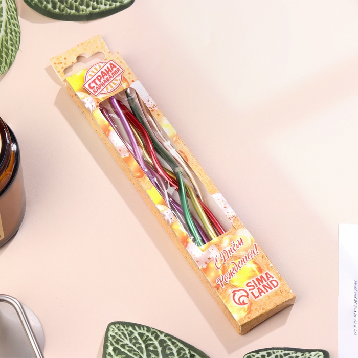 Свечи для торта Свечи для торта "Серпантин" 6 шт, коктейльные, разноцветные