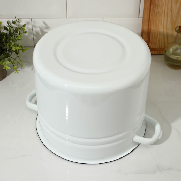 Кастрюля эмалированная без деколи, 9 л, индукция, ручка МИКС, цвет белый Кастрюля эмалированная без деколи, 9 л, индукция, ручка МИКС, цвет белый