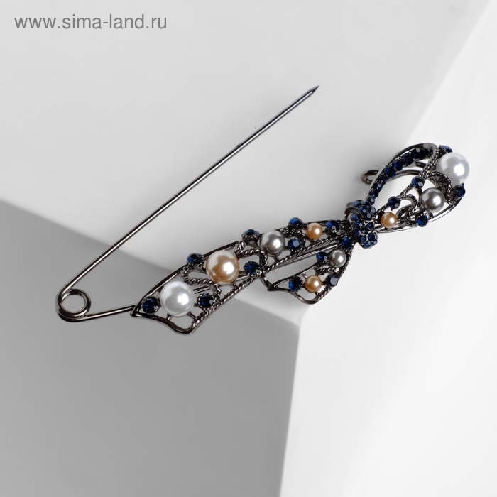 Булавка «Бант», 10,5 см, цветная в сером металле Булавка «Бант», 10,5 см, цветная в сером металле