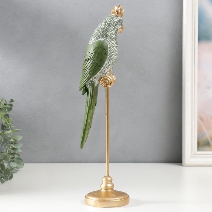 Сувенир полистоун Сувенир полистоун "Два зелёных попугая на жёрдочке" 26х10х12 см