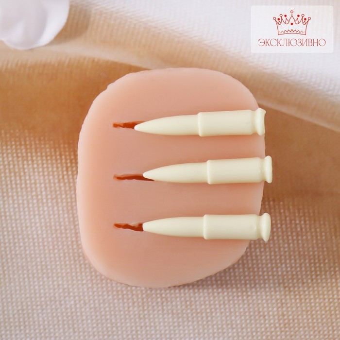 Молд силиконовый Молд силиконовый "Три пули(2)" длина 2,2 см