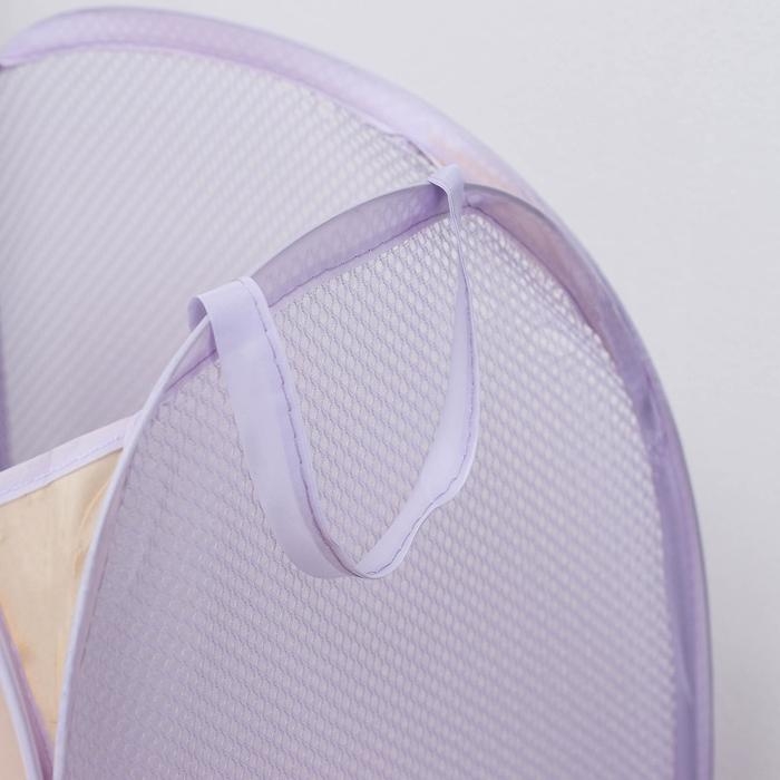 Корзина для игрушек Доляна «Зайка», складная, 32×32×52 см, цвет сиреневый Корзина для игрушек Доляна «Зайка», складная, 32×32×52 см, цвет сиреневый