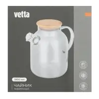 Чайник заварочный тм VETTA Эко, стекло,  бамбуковая крышка,    1800мл