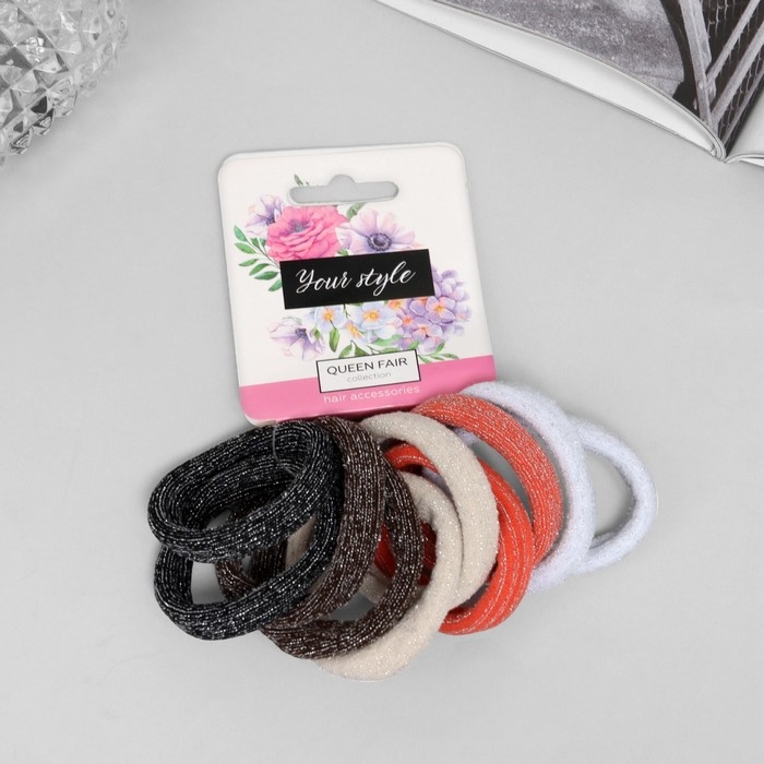 Резинка для волос Резинка для волос "Синди" (набор 10 шт) блеск роскошь, 4,5 см