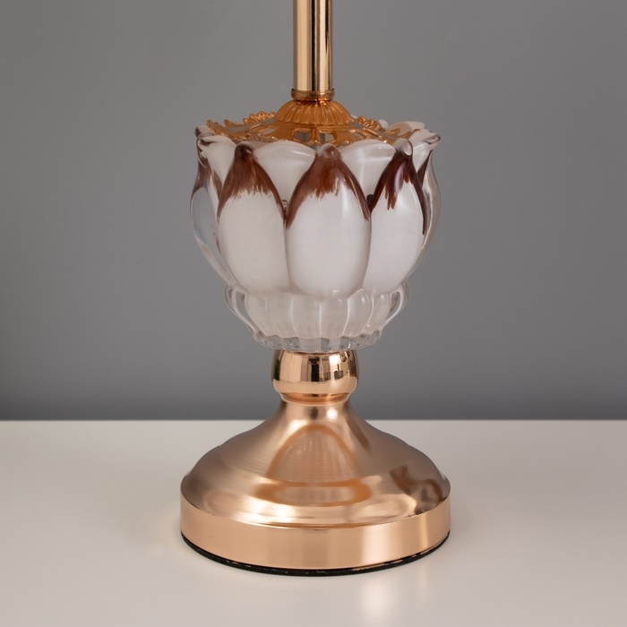 Лампа настольная Лампа настольная "Инез" 1х40Вт Е27 1х4Вт LED золото/бежевый 25х25х45см