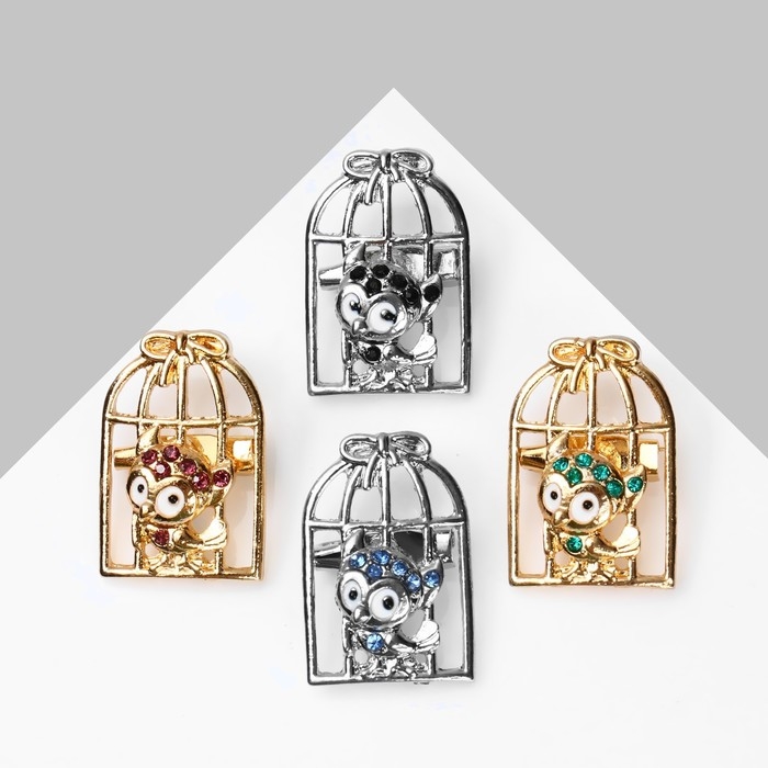 Брошь «Птица» сова в клетке, цвет МИКС (неделимая фасовка 12 шт., цена за шт.) Брошь «Птица» сова в клетке, цвет МИКС (неделимая фасовка 12 шт., цена за шт.)