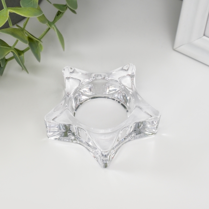 Подсвечник стекло Подсвечник стекло "Звезда" 7,5х7,5х2 см