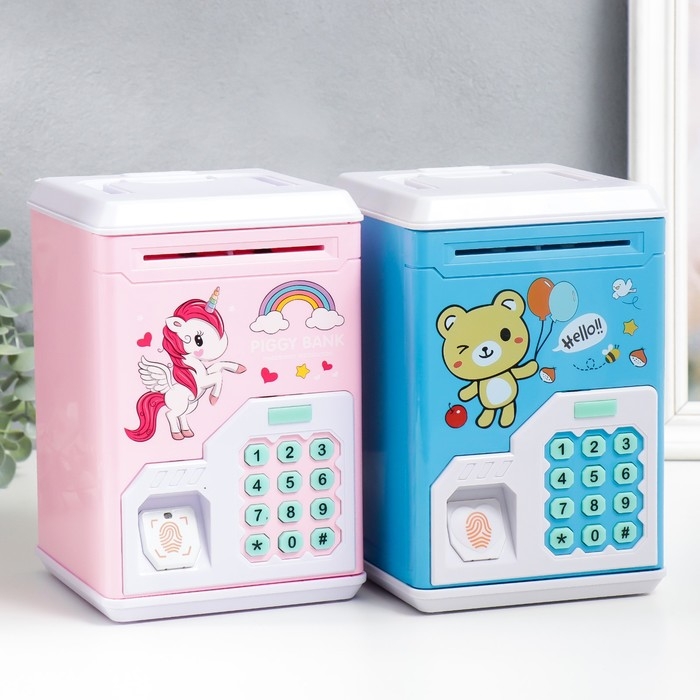 Копилка пластик Копилка пластик "Сейф. Зверята" кодовый замок, звук АА МИКС 12,8х13х19,5 см