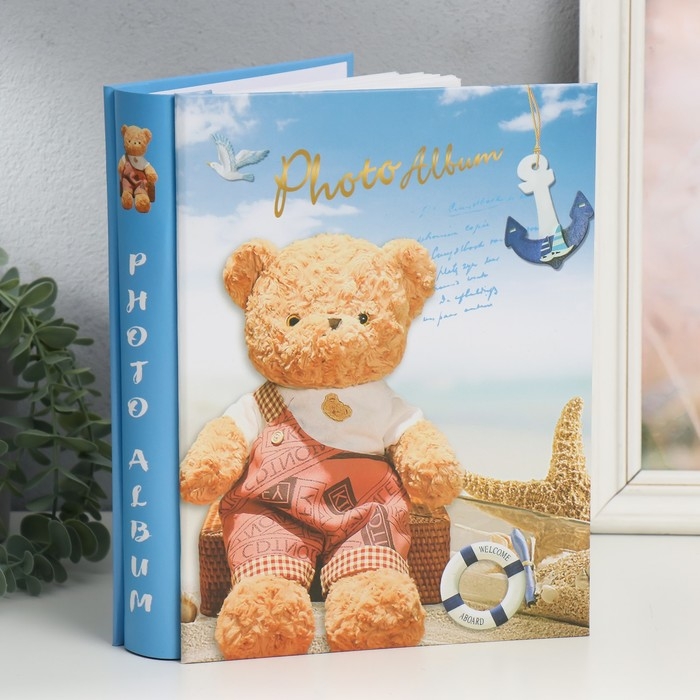 Фотоальбом на 200 фото 10х15 см Фотоальбом на 200 фото 10х15 см "Мишка на море" МИКС 26х20,5х5,6 см
