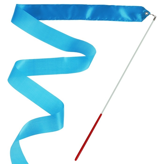 Лента для художественной гимнастики с палочкой Grace Dance, 6 м, цвет голубой Лента для художественной гимнастики с палочкой Grace Dance, 6 м, цвет голубой