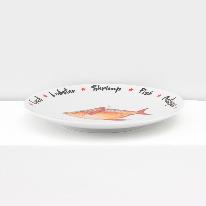 Набор фарфоровых тарелок Sealife, 6 предметов, рисунок МИКС Набор фарфоровых тарелок Sealife, 6 предметов, рисунок МИКС