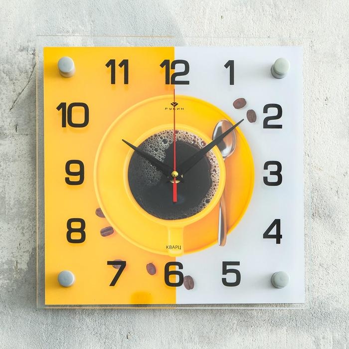 Часы настенные: Кухня  Часы настенные: Кухня "Кружка кофе", бесшумные, 25 х 25 см