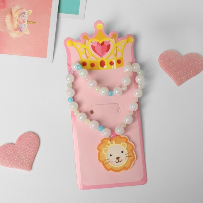 Набор детский «Выбражулька» 2 предмета: браслет, кулон, львёнок, цветной Набор детский «Выбражулька» 2 предмета: браслет, кулон, львёнок, цветной