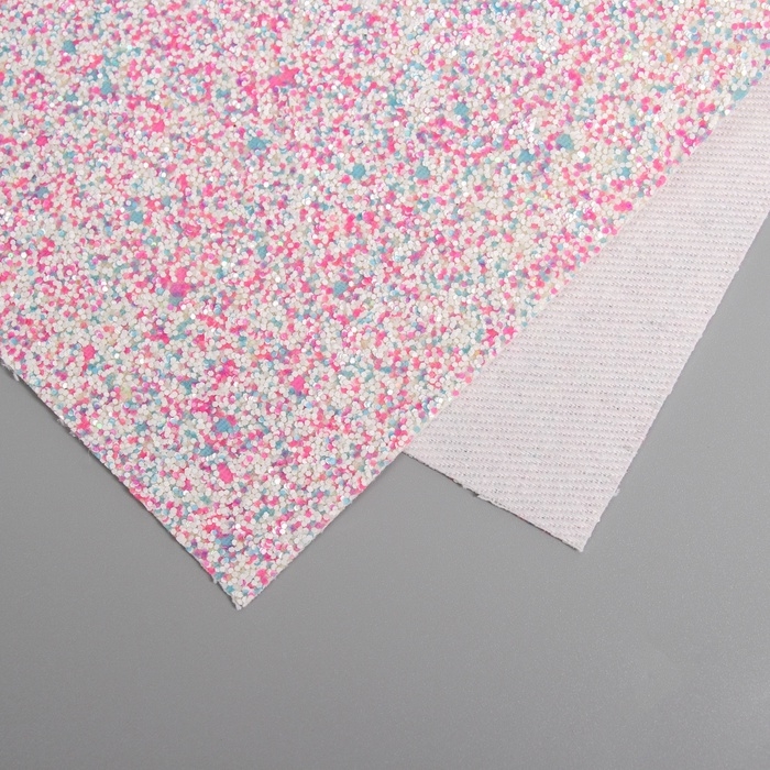 Лист для творчества иск.кожа Лист для творчества иск.кожа "Блёстки" розово-голубой лист 33х20 см толщина 1,6 мм
