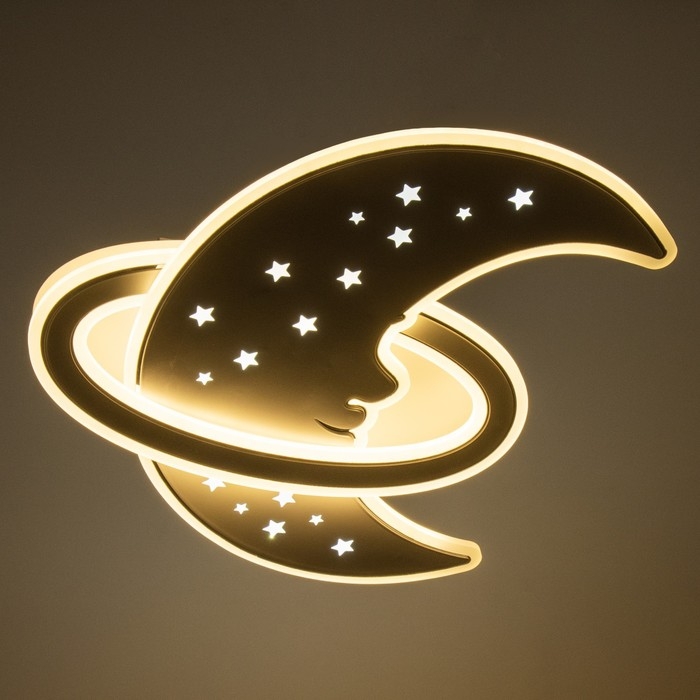 Люстра с ПДУ Люстра с ПДУ "Месяц" LED 145Вт 3000-6000К диммер белый 50х50х8 см BayerLux