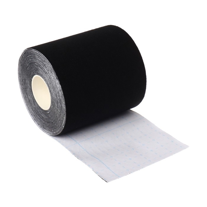 Кинезио - тейп, 7,5 см × 5 м, цвет чёрный Кинезио - тейп, 7,5 см × 5 м, цвет чёрный