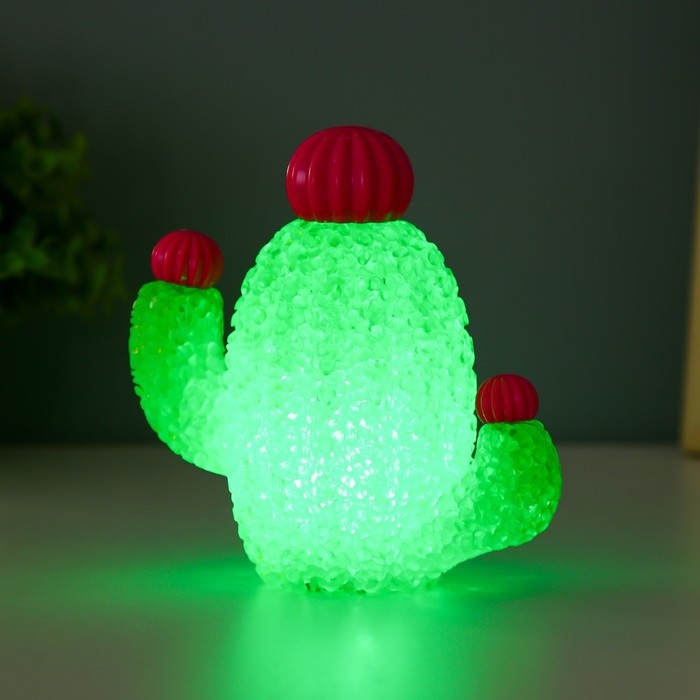 Ночник Ночник "Кактус" LED 1Вт от батареек LR44 МИКС 13х5х13см RISALUX