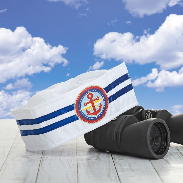 Шляпа юнги «Якорь», взрослая, р-р. 56-58 Шляпа юнги «Якорь», взрослая, р-р. 56-58