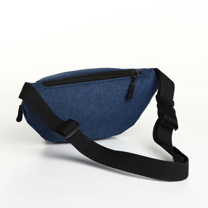 Поясная сумка на молнии, 2 наружных кармана, цвет синий Поясная сумка на молнии, 2 наружных кармана, цвет синий