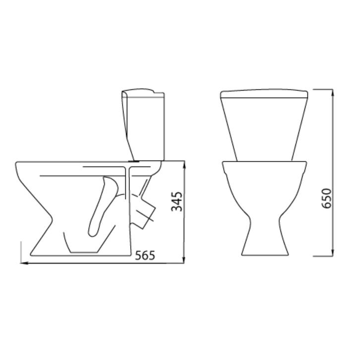 Унитаз компакт ЛЗСФ Унитаз компакт ЛЗСФ "Вершок", детский, нижняя подводка, сиденье, кнопка