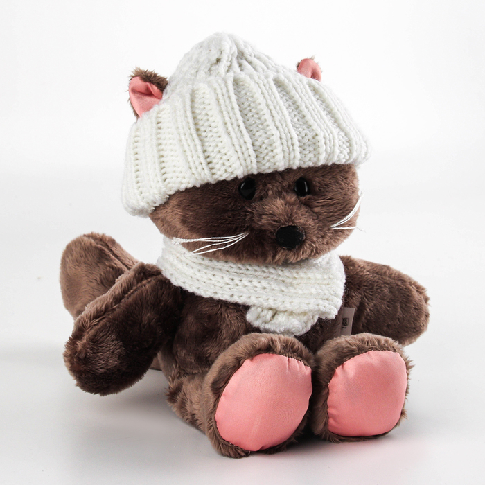 Новогодняя мягкая игрушка Снежинка Marta, кошечка, на новый год , 25 см.