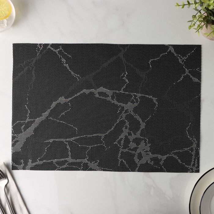 Салфетка сервировочная на стол Magistro «Мрамор», 45×30 см, цвет серый