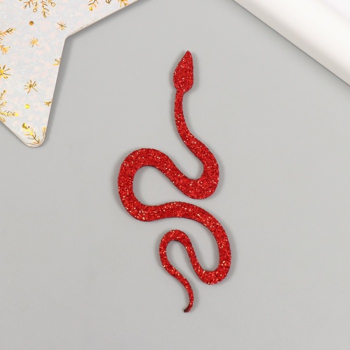 Новогодний декор Новогодний декор "Красная змея" фоам глиттер, 7 см (Новогодний набор 6 шт)