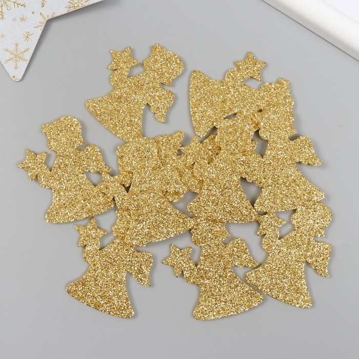 Декор Декор "Ангелочек" золото 5 см (набор 10 шт) фоам глиттер