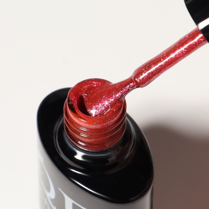 Гель лак для ногтей, «CHROME», шиммерный, 3-х фазный, 8мл, LED/UV, цвет красный (016)