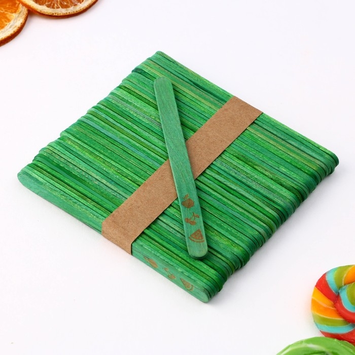 Палочки для мороженого деревянные «Фрукты», набор 50 шт, 11.4 х 1 см Палочки для мороженого деревянные «Фрукты», набор 50 шт, 11.4 х 1 см