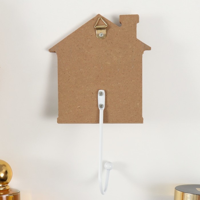 Крючок декоративный дерево Крючок декоративный дерево "Дом там, где тебя ждут" 10х11 см