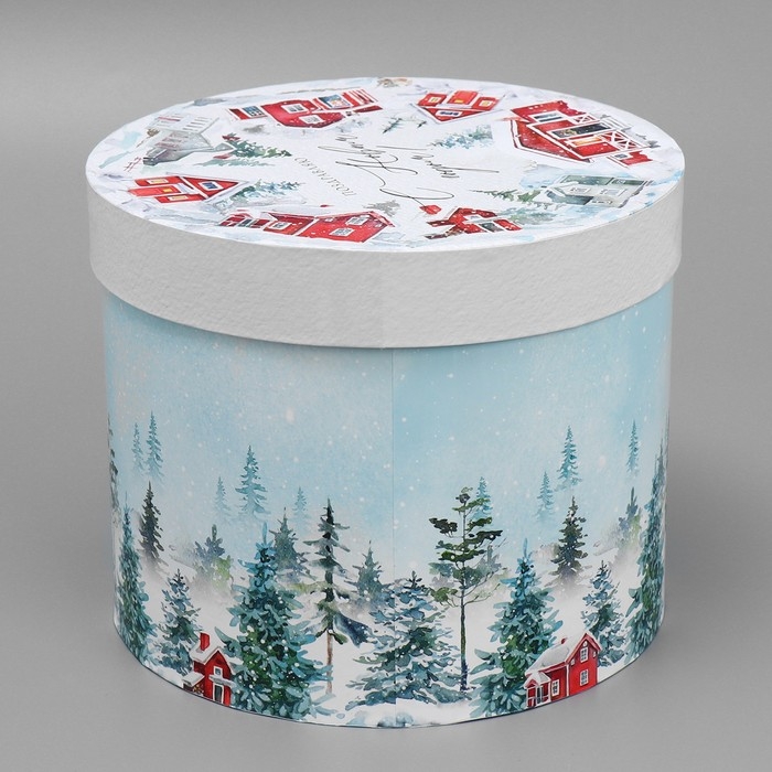 Коробка подарочная круглая «Поздравляю», 15 х 18 см, Новый год Коробка подарочная круглая «Поздравляю», 15 х 18 см, Новый год
